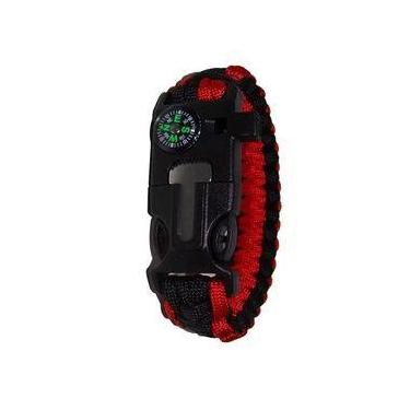 Imagem de Pulseira Bracelete Sobrevivência Apito Pederneira - Minymix, Preta c, 