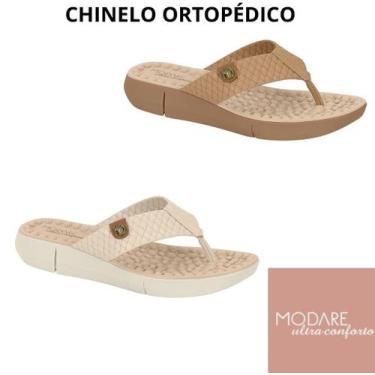 Imagem de Chinelo Feminino Ortopédico Modare Esporão palmilha anatômica, Creme, 