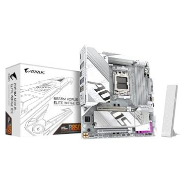 Imagem de GIGABYTE Placa-mãe B850M AORUS ELITE WIFI6E ICE - CPUs AMD Ryzen série 9000, VR digital 12+2+1, até 8200MHz DDR5 (OC), 1xPCIe 5.0 + 1xPCIe 4.0 M.2, 2.5LAN, WIFI 7, USB 3.2 Gen 2
