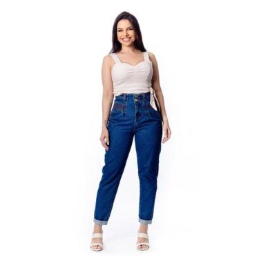 Imagem de Calça Jeans Slouchy Alta Sem Elastano - RESTRITO JEANS, 07, 42