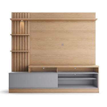 Imagem de Estante Home Theater Ambiente Maceió Freijó Cinza Acetinado – Colibri