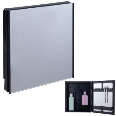 Imagem de Armário Banheiro Espelheira Sobrepor E Embutir Preto