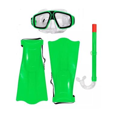 Imagem de Kit Mergulho Completo Infantil Máscara Snorkel Pé De Pato