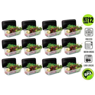 Imagem de Jogo De Potes Vasilhas Plasticas Para Freezer Microondas Kit Com 12 Peças