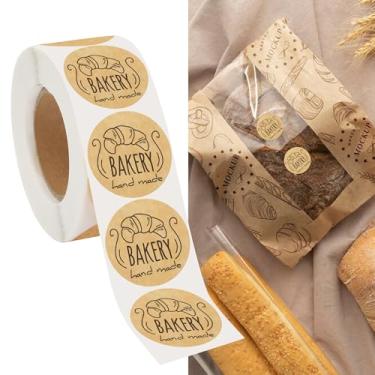 Imagem de Fssqii 500 peças de adesivos de padaria feitos à mão para frascos de pedreiro, etiquetas de selagem, adesivos para embalagem, etiquetas adesivas redondas para compras, círculo de pequenas empresas