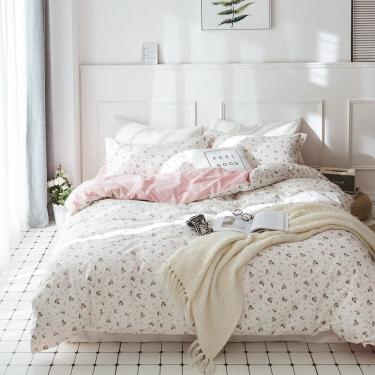 Imagem de Conjunto de capa de edredom HighBuy Boho Floral King Size algodão rosa