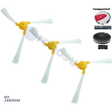 Imagem de Kit 3 Escovas Para Robô Aspirador Housekeeper Pro e Multilaser Orion H