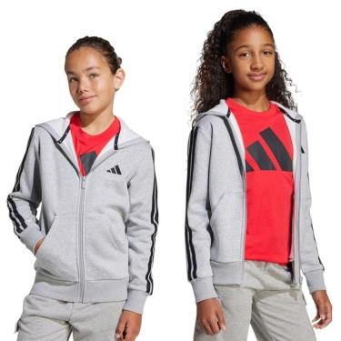 Imagem de Jaqueta Adidas Essentials 3 Stripes Juvenil  - Cinza 11-12-Masculino