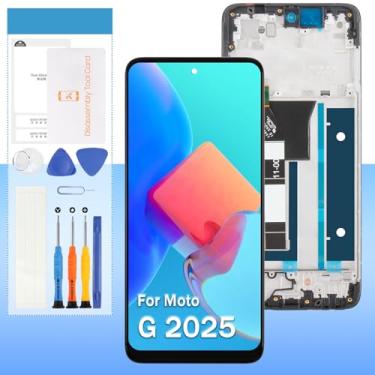 Imagem de Substituição de tela original para Mototola Moto G 5G 2025 XT2513V XT2513-1 XT2513-2 17.0 cm LCD Display Touch Digitalizador Assembly com moldura preta