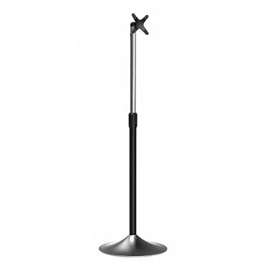 Imagem de Suporte para TV, suporte de TV de chão para TVs de 15 a 27 polegadas, suporte de TV ajustável de altura giratória de 180 graus, design de base redonda cromada escovada