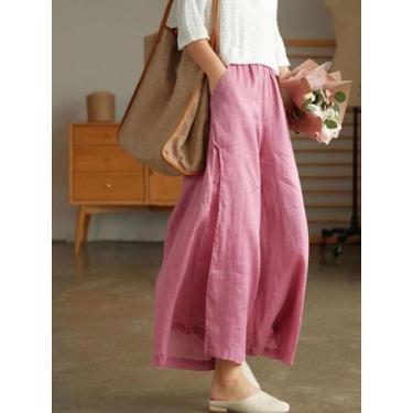 Imagem de Calça Feminina Soltinha de Verão - Modelagem Pantacourt em Moletom, BR