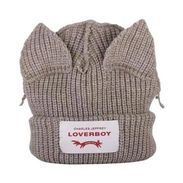 Imagem de Chapéu de Raposa Cinza Crochê - Gorro de Inverno para Mulheres - Estil