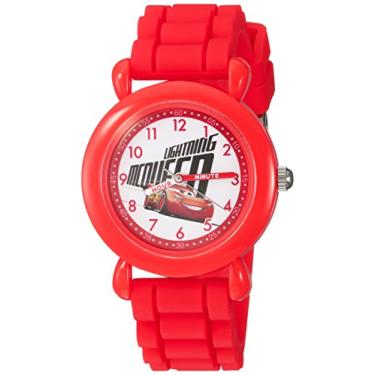 Imagem de DISNEY Relógio analógico de quartzo masculino Carros 3 com pulseira de silicone, vermelho, 16 (modelo: WDS000302)