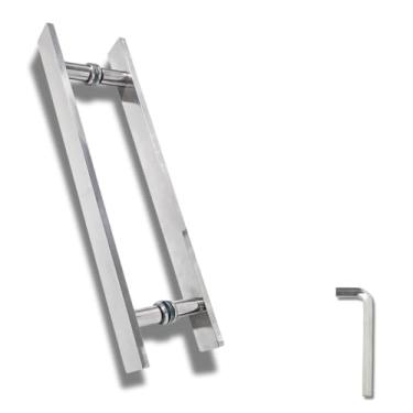 Imagem de Puxador Para Portas Pivotantes De Madeira/Vidro de Correr Alumínio Inoxidável Diversos Tamanhos - Bruen (70cm (50cm Entre os Furos))