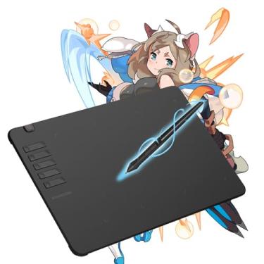 Imagem de SPASEEBA T906 Tablet de desenho gráfico, tablet de arte digital de 25 x 15 cm com caneta stylus sem bateria de sensibilidade à pressão 8192, 10 teclas de atalho, tablet ultrafino para Mac, Windows PC