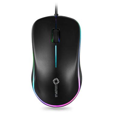 Imagem de COOLERPLUS FC112 Mouse óptico com fio USB com fácil clique para escritório e casa, 1000DPI, premium e portátil, compatível com Windows PC, laptop, desktop, notebook (preto)
