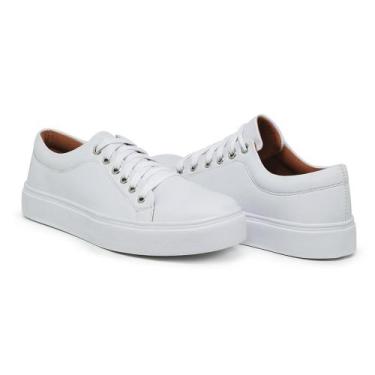 Imagem de tênis sapatênis feminino branco casual - bergally, Branco, 35