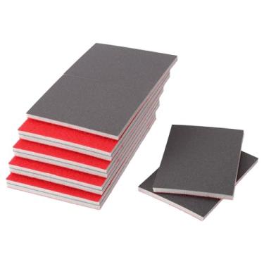 Imagem de TUCKBOLD 20 peças de esponja de lixa fina P800 de 9 x 7 cm, laváveis para paredes de gesso de metal, madeira, pintura automotiva, plástico, faça você mesmo, 0,5 polegada