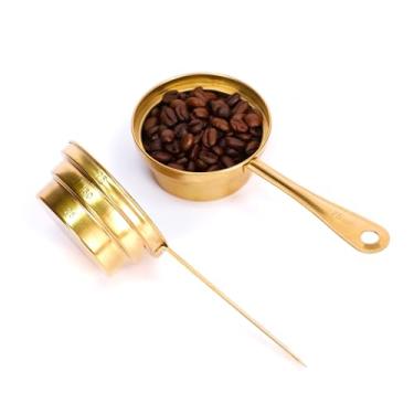 Imagem de Pacote com 2 colheres medidoras de aço inoxidável de 70,9 g com 3 tipos de marcas de medição, utensílios essenciais de cozimento, tigela de gotejamento para condimentos (pacote com 2)