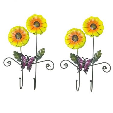 Imagem de Gancho De Ferro Duplo Para Chapeu Bolsa Bone Enfeite Flor Amarela Pendura Kit Com 2 (Pt-C-G)