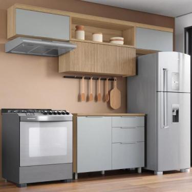 Imagem de Cozinha Completa 4 Peças 4 Portas 3 Gavetas 1 Nicho 100% MDF - Faura, 