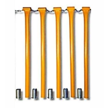 Imagem de Kit 5 Jogos Limitador de Vagas Canos Pedestais + 5 Luvas De Fixação Am