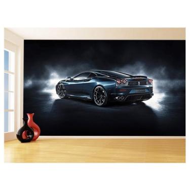 Imagem de Papel De Parede 3D Carro Ferrari Azul Escuro 3,5M Car102 - Você Decora
