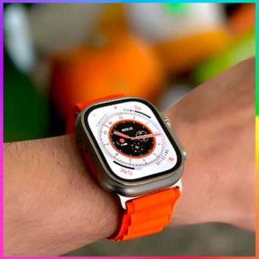 Imagem de Smartwatch Hw Ultra 2 Laranja Lançamento Com Chat Gpt 7 Pulseiras Orig