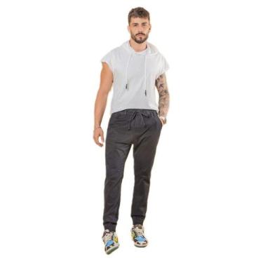 Imagem de Calça Masculina Jogger Conforto e Versatilidade - Lacoone, 42, Preto, 