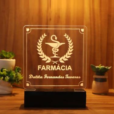 Imagem de Luminária Abajur Farmacia LED Amarelo - Bold