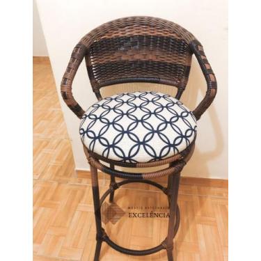 Imagem de Banqueta alta fixa simples - FIBRA, Marrom