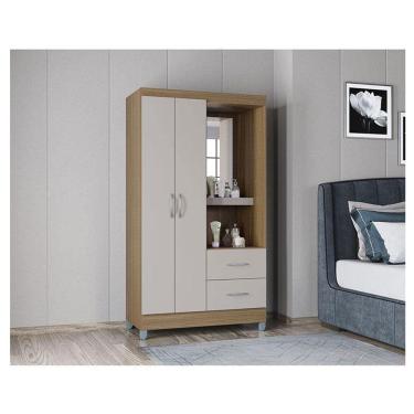 Imagem de Guarda Roupa Solteiro Ambiente Cordoba 2 Portas Castanho Off White - Poquema