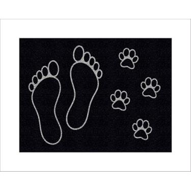 Imagem de CAPACHO PEGADAS HUMANOS E PETS (PRETO)