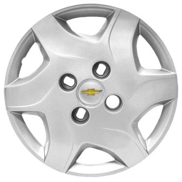 Imagem de Jogo 4 Calotas Aro 13 C/Emblema Gm Celta 2012 13 14 15 Prata