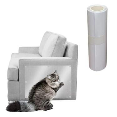 Imagem de Película Protetora Adesiva Filme Transparente Anti-Arranhão Pets Gatos Sofá e Móveis 15cm x 3metros