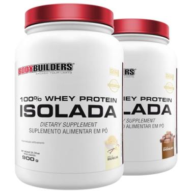 Imagem de Kit 2x Whey 100% Isolada Baunilha e Chocolate 900g - Bodybuilders