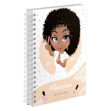 Imagem de Agenda Comercial 2026 Personalizada Capa Dura Manicure Crespo Cores (Nude)
