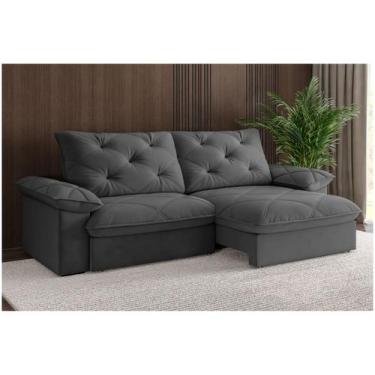 Imagem de Sofá 4 Lugares Retrátil Reclinável Slim Amsterdã Besthouse, Titânio, 4