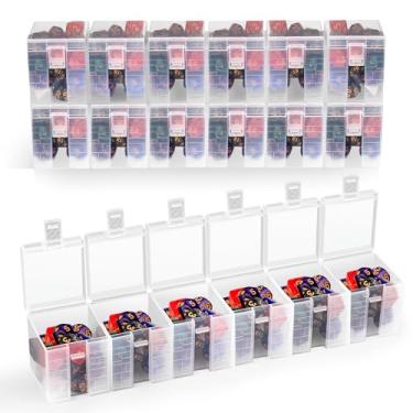 Imagem de RHCOM Organizador de contas com 3 organizadores, 18 compartimentos com trava, organizador de fichas de jogo de tabuleiro transparente para dados DND, contas, botões, pinos, joias e suprimentos de