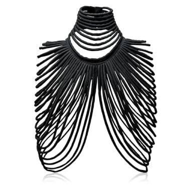 Imagem de Kente nyama Conjunto de colar de xale de algodão africano Ankara para mulheres, tecido com estampa africana, vários fios, xale e colar, 2 peças, one size, Algodão, Sem Pedra Preciosa