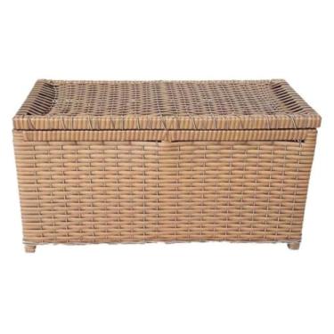 Imagem de Baú Cesta Caixa Organizadora de Fibra Sintética 70x40x40 (Cappuccino)
