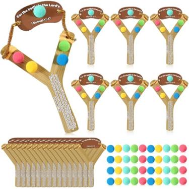 Imagem de Motipuns 24 Pcs David and Goliath Crafts Kit Sunday School Slingshot Card Bible Vbs Crafts for Bible Story Party Decorations Religious Education Gift Classroom Home Activities Supplies