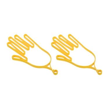 Imagem de kowaku 2x Suporte para luvas de golfe, suporte para maca, acessórios, ferramenta, portátil para luvas de golfe para homens e mulheres, manutenção esportiva, Amarelo