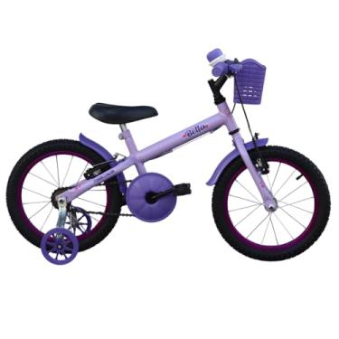 Imagem de Bicicleta Infantil Forss Bella Aro 16, Com Cestinha e Rodinha, Para 3 a 6 Anos (Lilas)