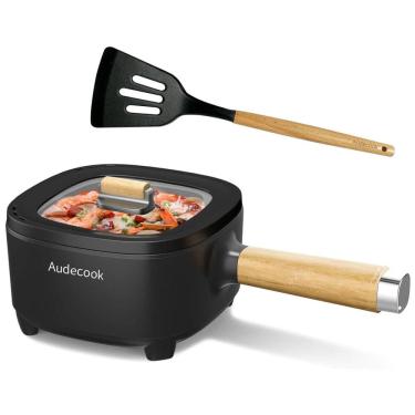 Imagem de Audecook Hot Pot Electric 2L: Panela Multifuncional de 8 Polegadas com Revestimento Antiaderente e Controle de Potência Duplo