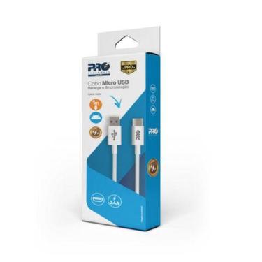 Imagem de Cabo USB A-Macho - Micro USB Macho 1,0 Metro Branco Proeletronic - CAU