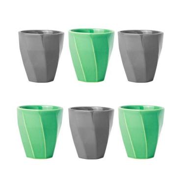 Imagem de Jogo 6 un. Copo Cerâmica Louça 260ml Café Leite Chá Água Porta Objetos