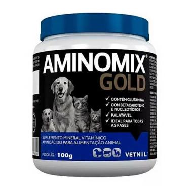 Imagem de Aminomix Gold Suplemento Vitamínico P/ Animais -100g - Vetnil