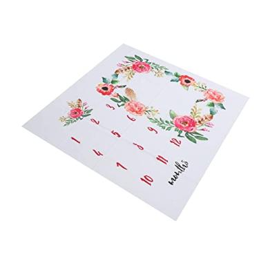 Imagem de KIMISS Baby Mensal Milestone Tan - Gráfico de Crescimento Adeços de Fotos para Recém -nascidos | Suave e Fácil de Limpar o Marco de Marco | Ideal para Fotografia e Primeiro Ano do bebê (Grande