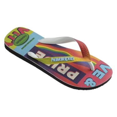 Imagem de Chinelo Top Pride Rainbow, Havaianas, Adulto Unissex, Preto, 45/46